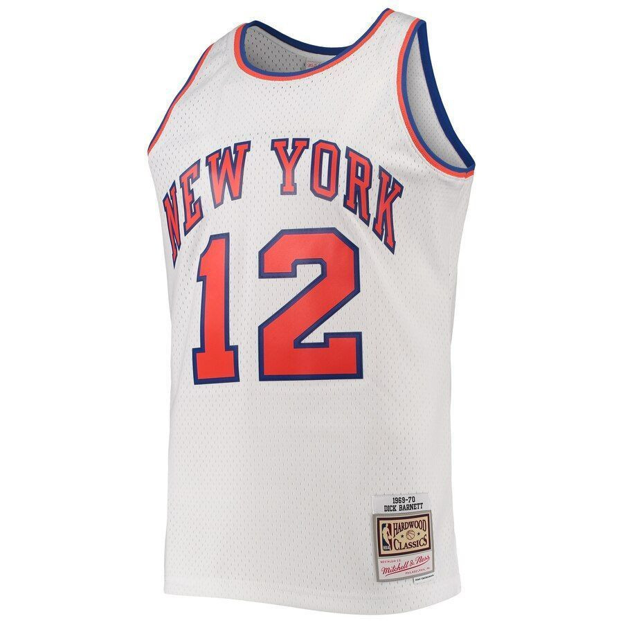 Alternative view of Dick Barnett New York Knicks Mitchell & Ness Hardwood Classics 1969-70 Swingman Jersey - White - JS114 