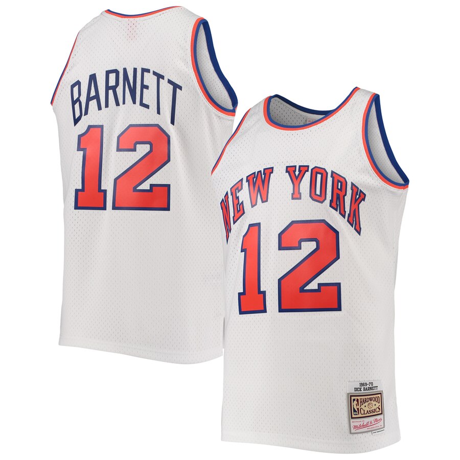 Dick Barnett New York Knicks Mitchell & Ness Hardwood Classics 1969-70 Swingman Jersey – White