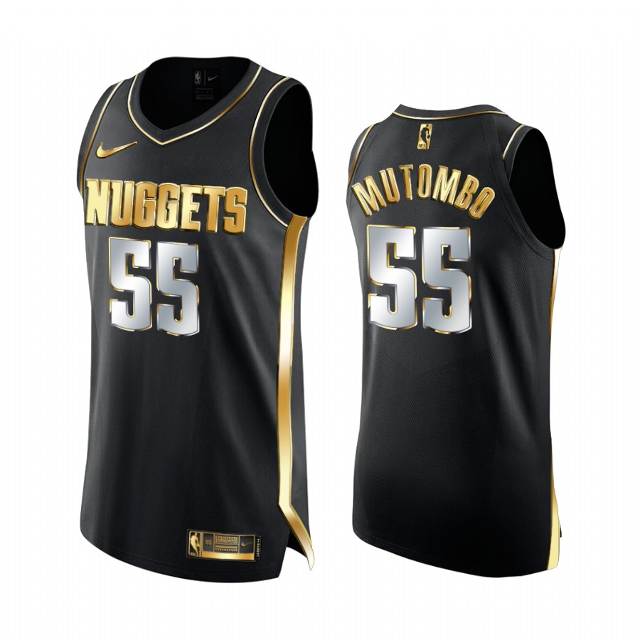 Dikembe Mutombo Denver Nuggets Black Golden 2020-21 Jersey