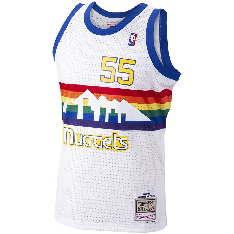 Alternative view of Dikembe Mutombo Denver Nuggets Mitchell & Ness 1991-92 Hardwood Classics Swingman Player Jersey - White