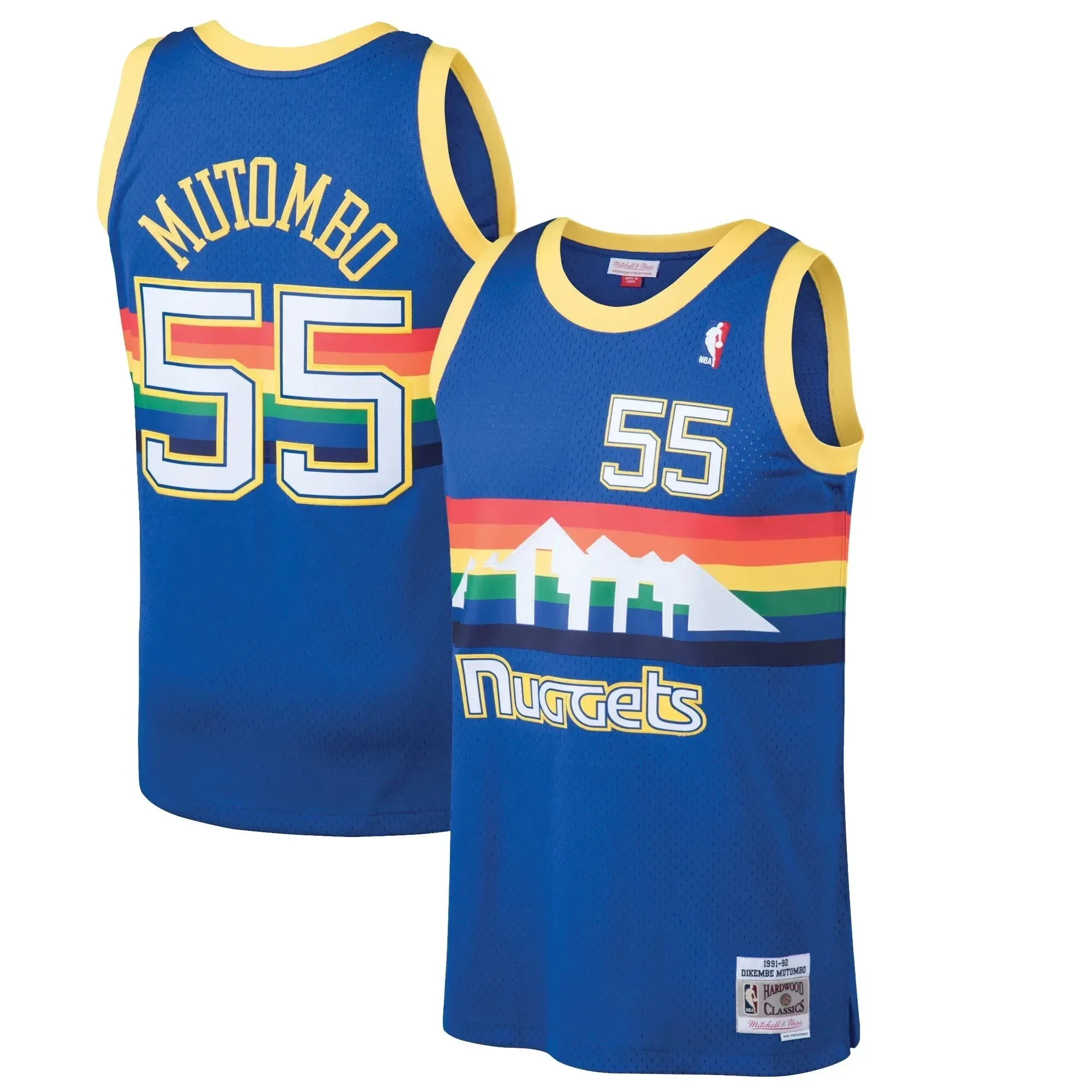 Dikembe Mutombo Denver Nuggets Mitchell & Ness 1991-92 Hardwood Classics Swingman Jersey - Blue - JS221 