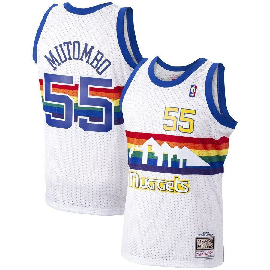 Dikembe Mutombo Denver Nuggets Mitchell & Ness 1991-92 Hardwood Classics Swingman Player Jersey - White - JS910 