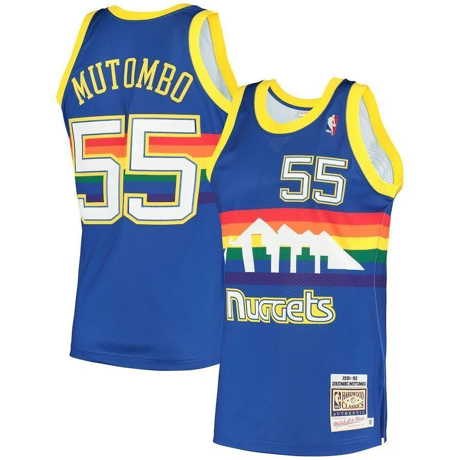 Dikembe Mutombo Denver Nuggets Mitchell & Ness 1991 Hardwood Classics Jersey - Royal - JS935 