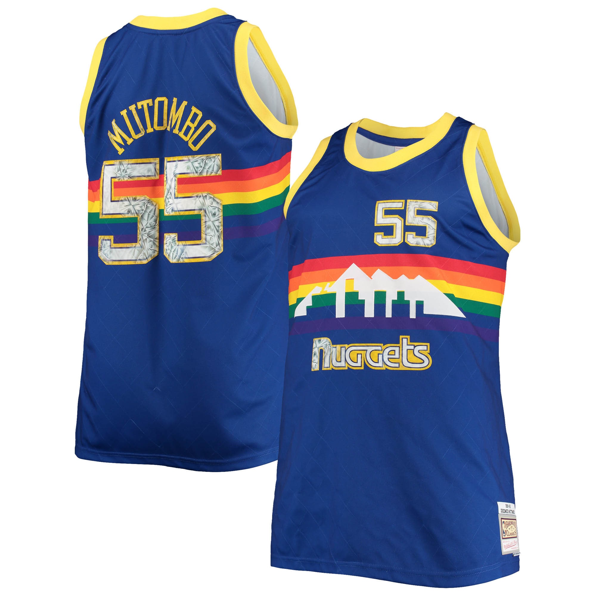 Dikembe Mutombo Denver Nuggets Mitchell & Ness Big & Tall 1991-92 Nba 75th Anniversary Diamond Swingman Jersey - Blue