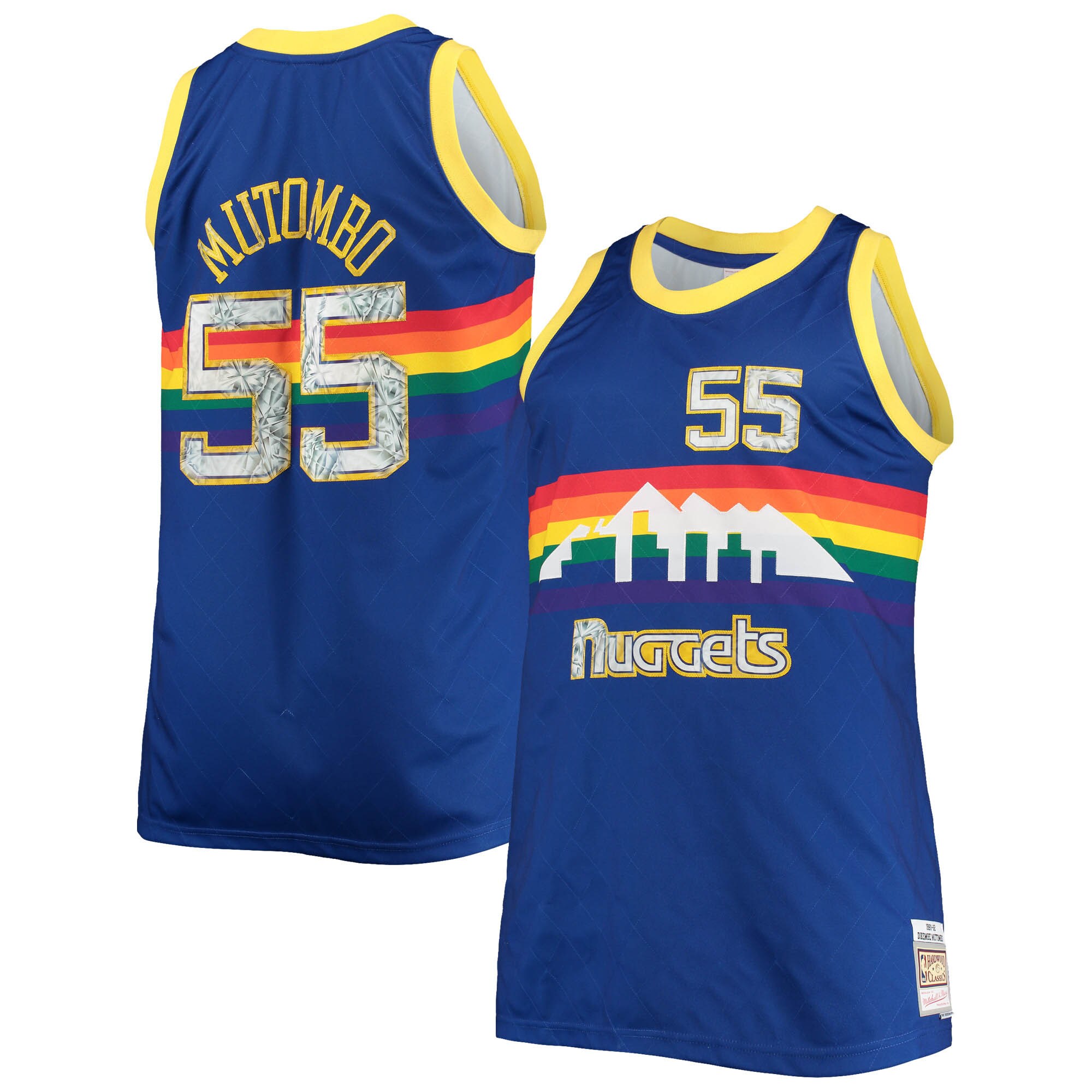Dikembe Mutombo Denver Nuggets Mitchell & Ness Big & Tall 1991/92 Nba 75th Anniversary Diamond Swingman Jersey - Blue