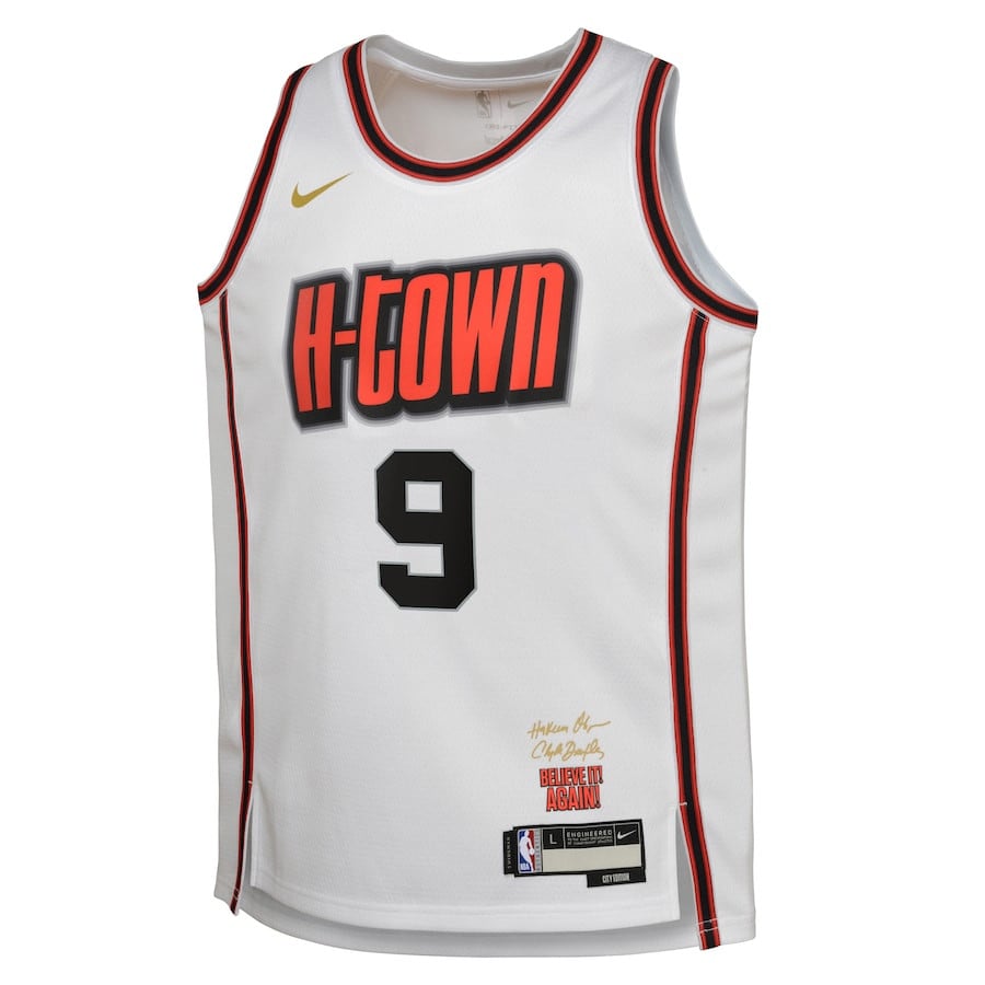 Alternative view of Dillon Brooks 9 Houston Rockets 2024/25 Swingman Player YOUTH Jersey - City Edition - White - JS817 