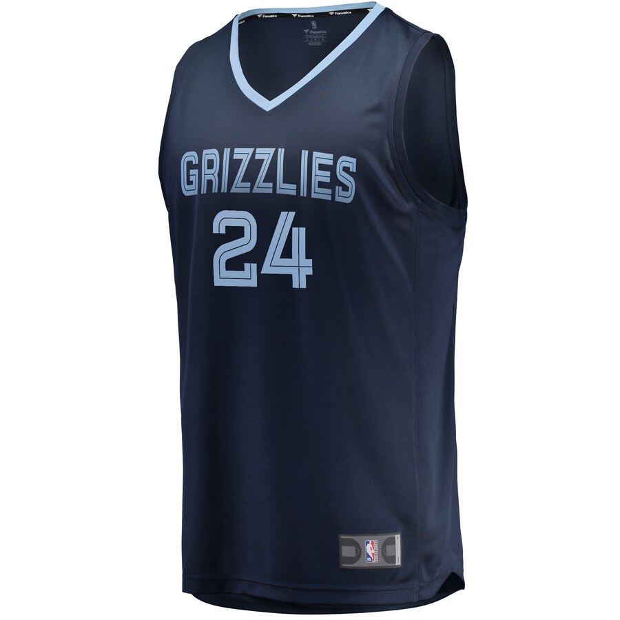 Alternative view of Dillon Brooks Memphis Grizzlies Fanatics Branded Fast Break Player Jersey Navy – Icon Edition