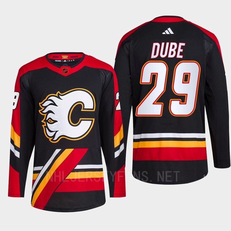 Dillon Dube 29 Reverse Retro 2.0 2022 Calgary Flames Black Jersey Primegreen - JS346 