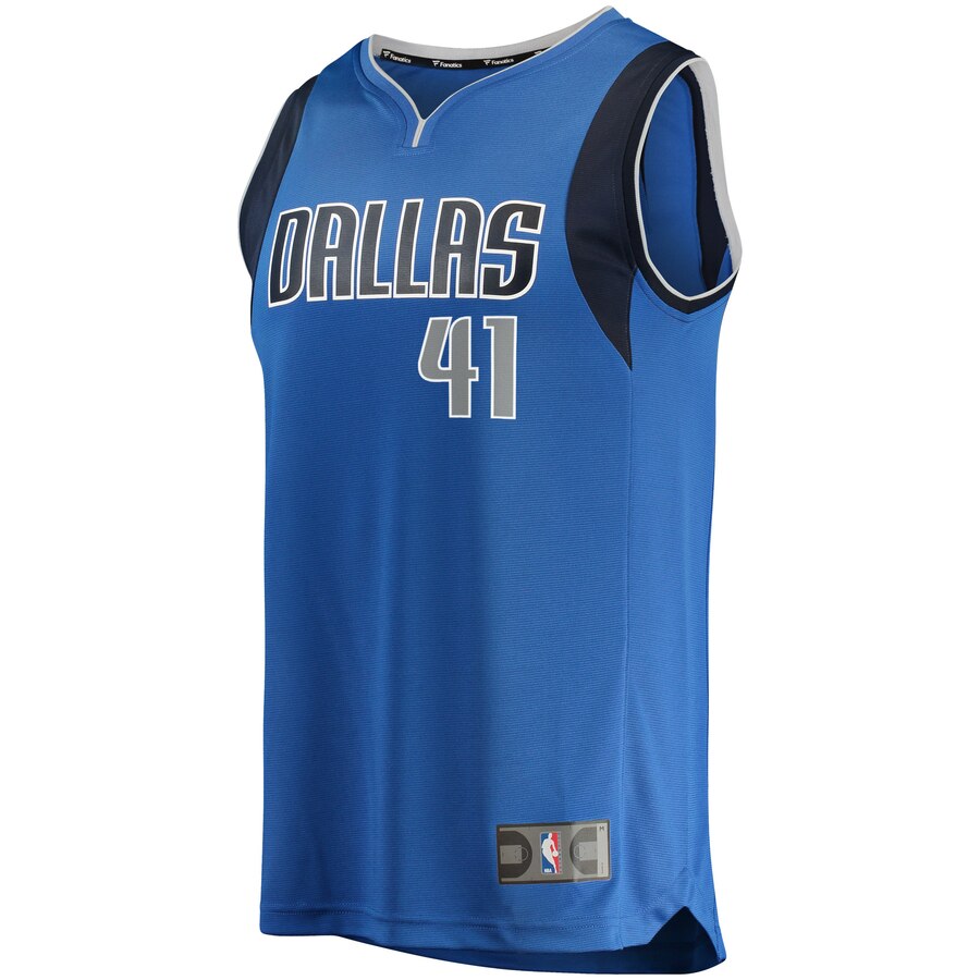 Alternative view of Dirk Nowitzki Dallas Mavericks Fanatics Branded Youth Fast Break Replica Jersey - Blue