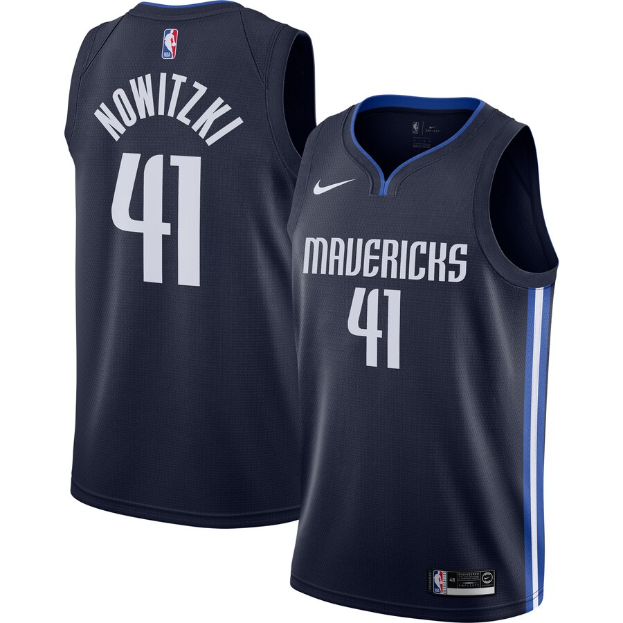 Dirk Nowitzki Dallas Mavericks Finished Swingman Jersey Navy - Statement Edition