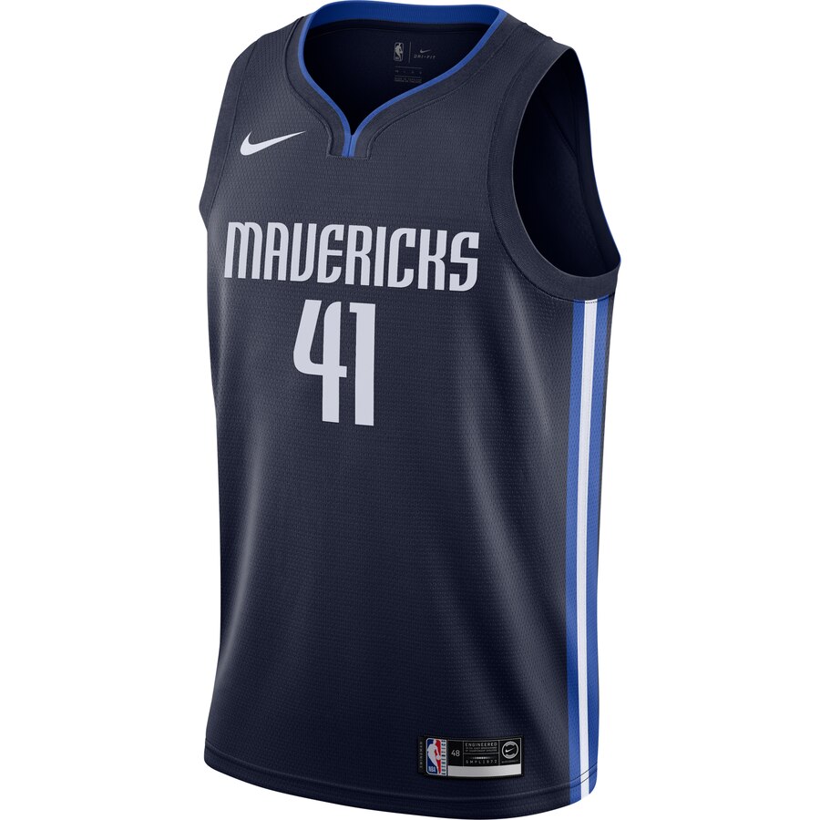 Alternative view of Dirk Nowitzki Dallas Mavericks Finished Swingman Jersey Navy - Statement Edition