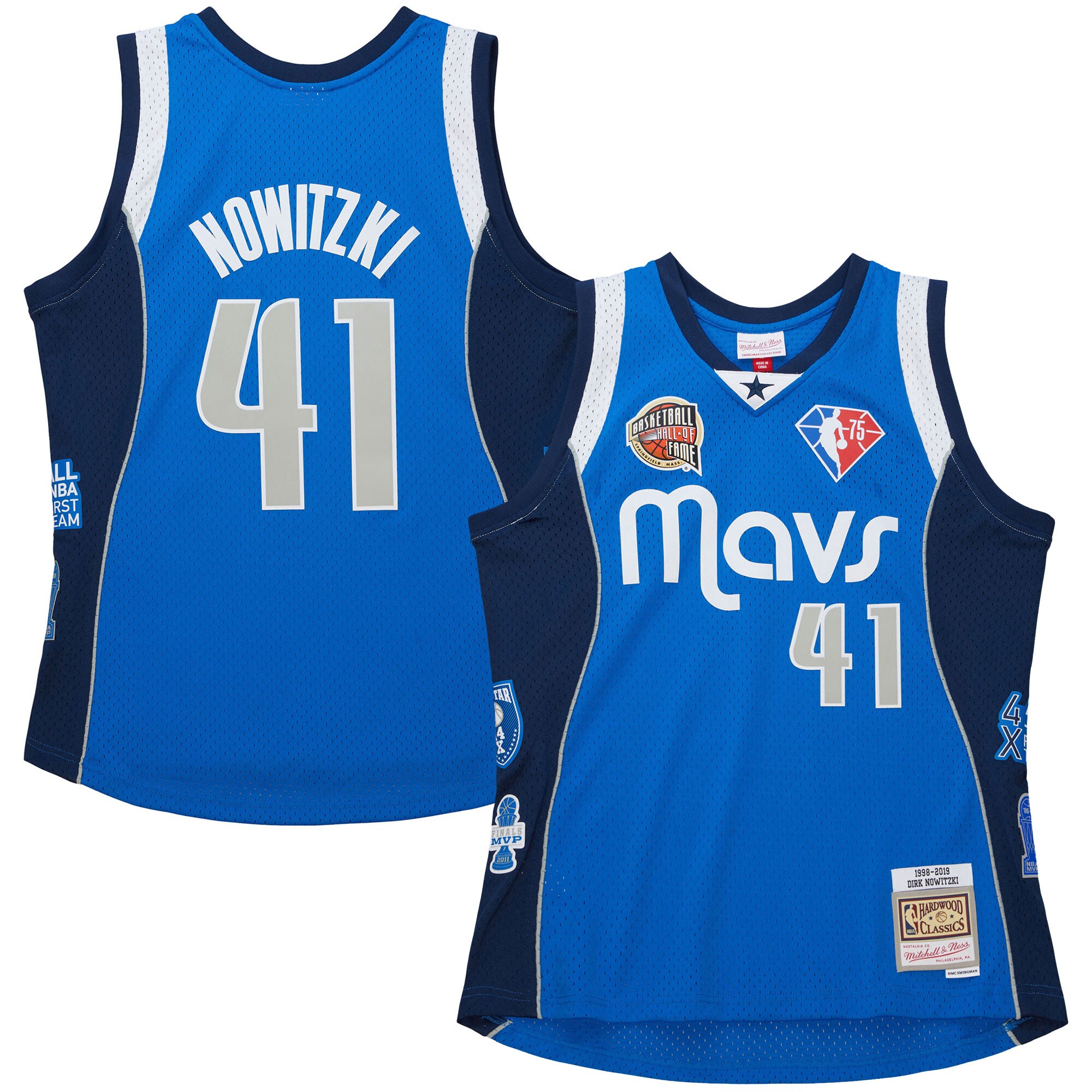 Dirk Nowitzki Dallas Mavericks Mitchell & Ness Unisex Hall Of Fame Class Of 2023 Throwback Swingman Jersey - Blue