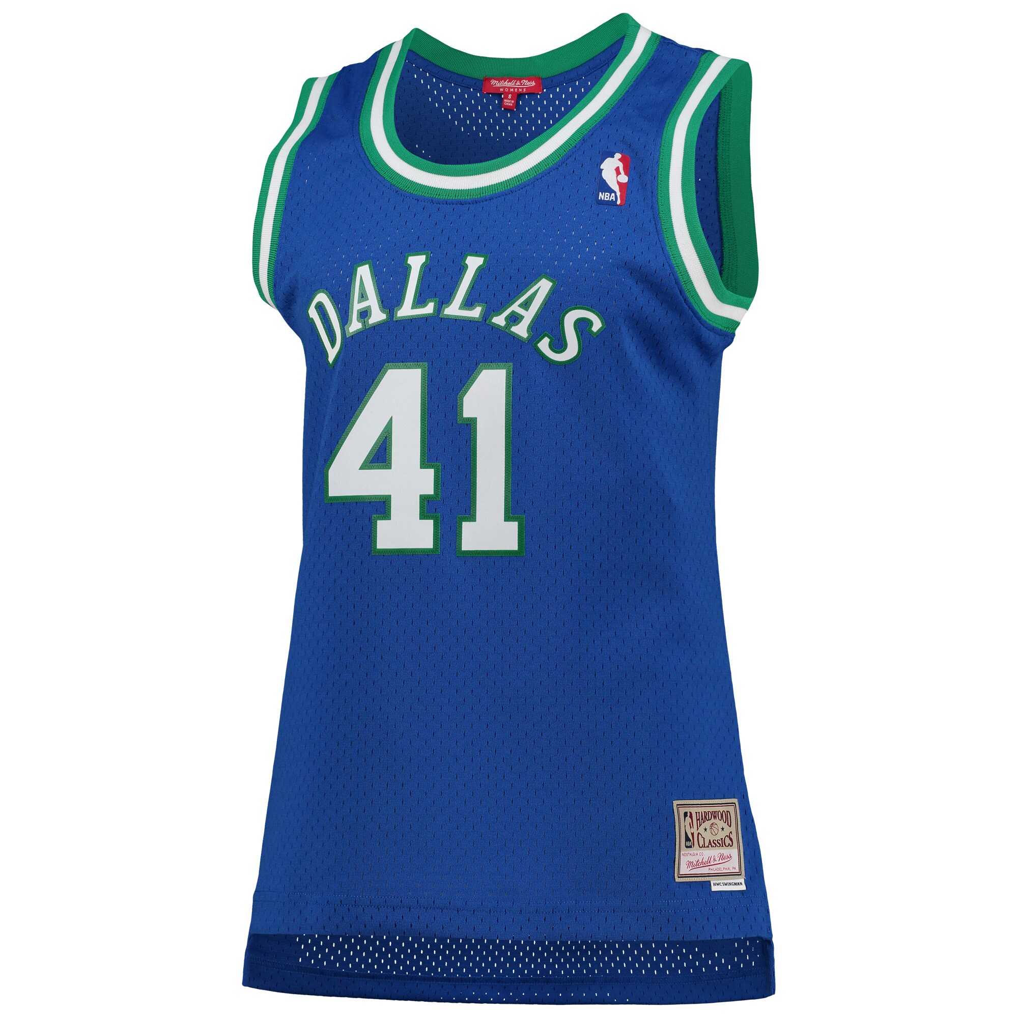 Alternative view of Dirk Nowitzki Dallas Mavericks Mitchell & Ness Women's  Hardwood Classics Swingman Jersey - Blue