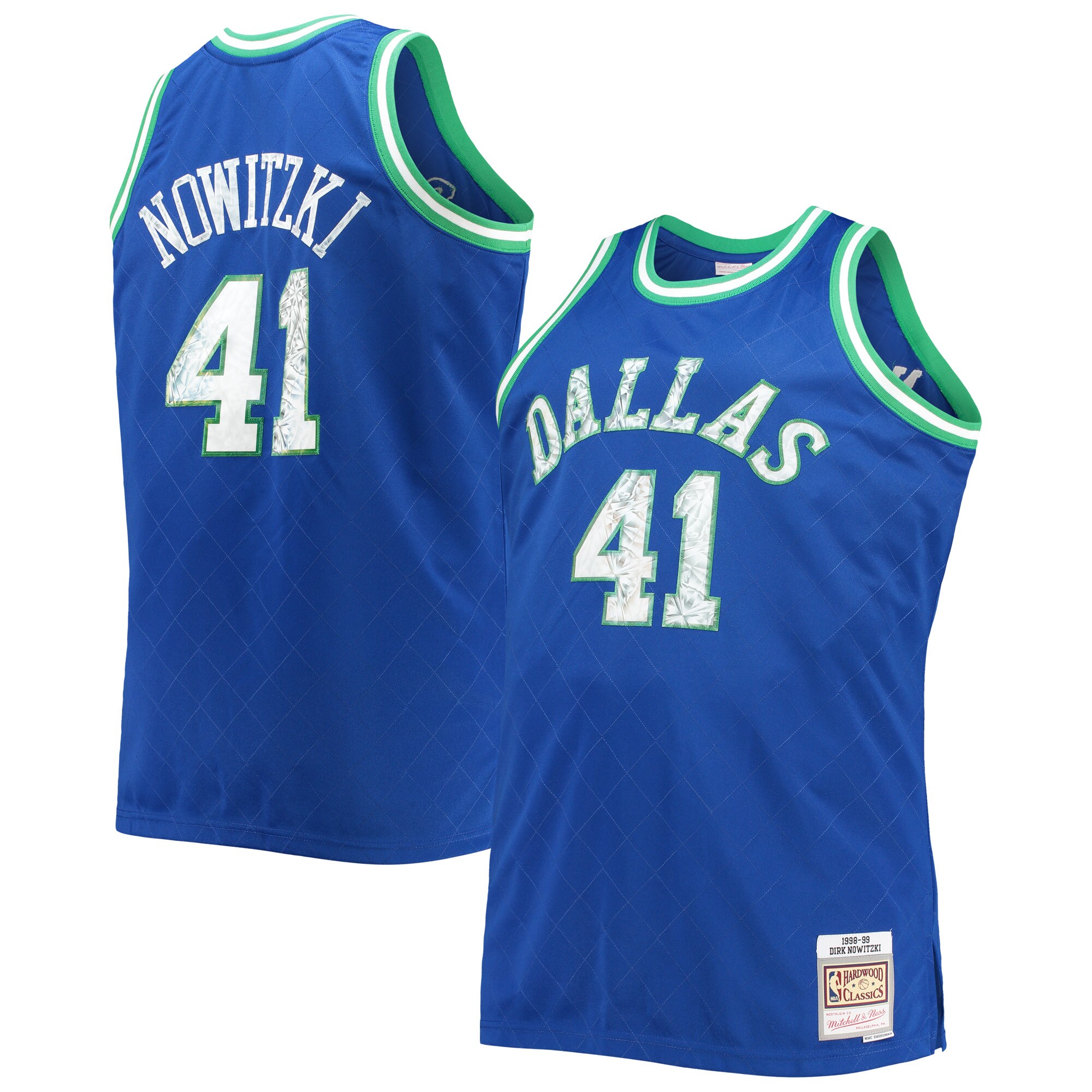 Dirk Nowitzki Dallas Mavericks Mitchell & Ness Big & Tall 1998/99 Nba 75th Anniversary Diamond Swingman Jersey - Blue
