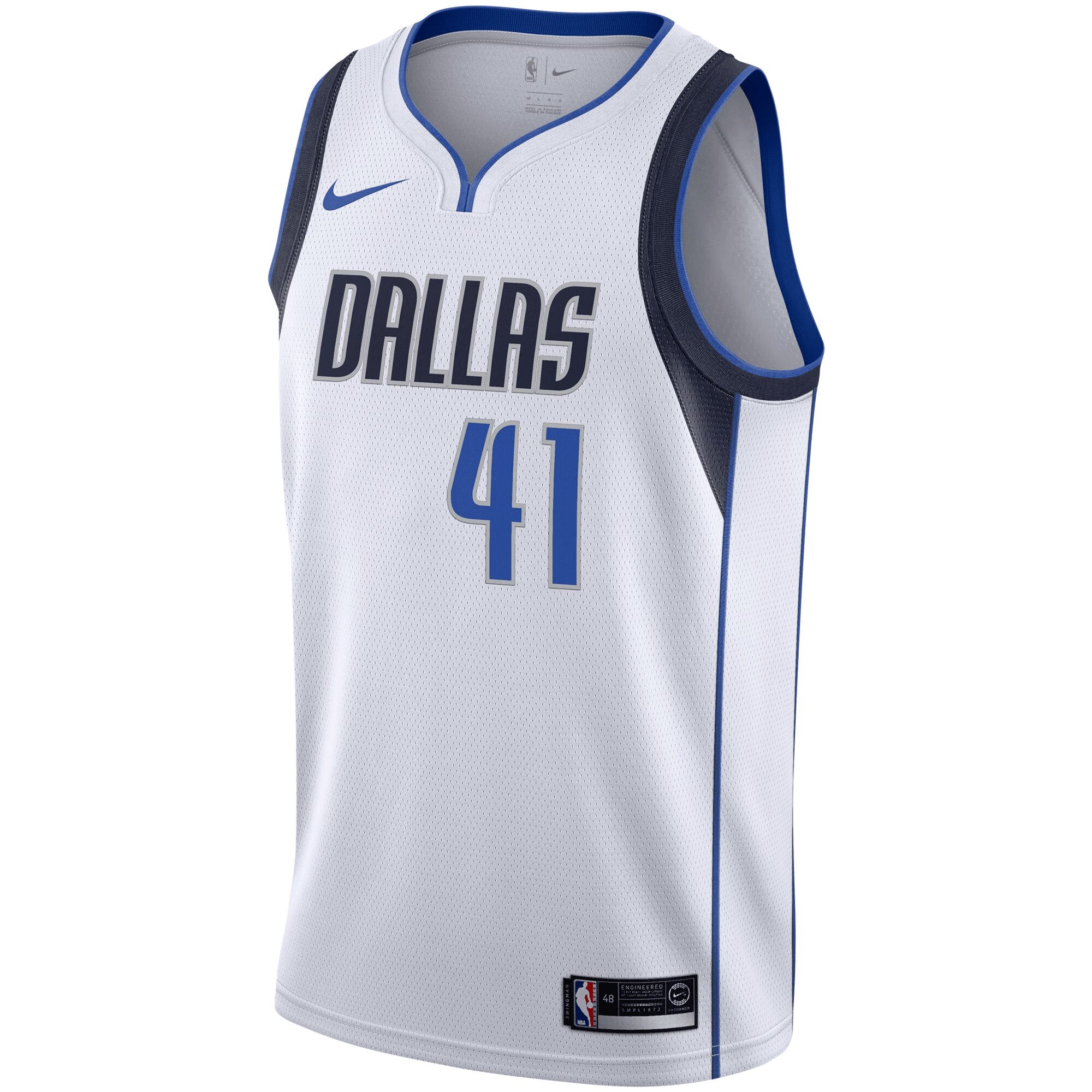 Alternative view of Dirk Nowitzki Dallas Mavericks Swingman Jersey - Association Edition - White Jersey - JS805 