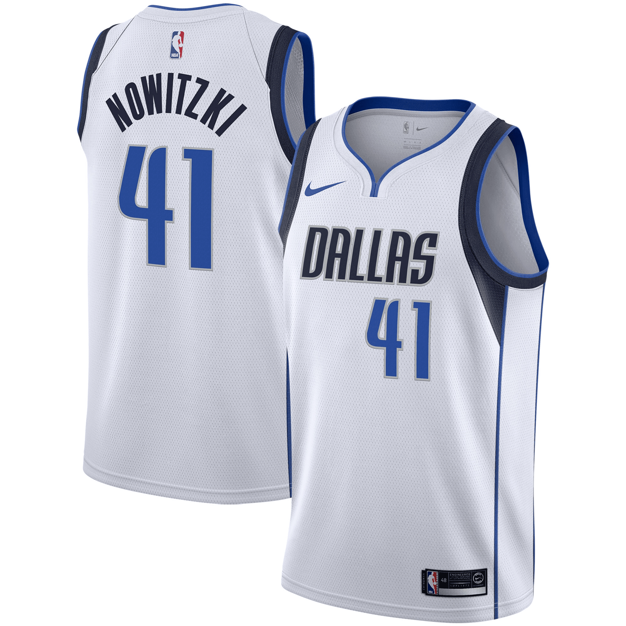 Dirk Nowitzki Dallas Mavericks Swingman Jersey - Association Edition - White Jersey - JS805 