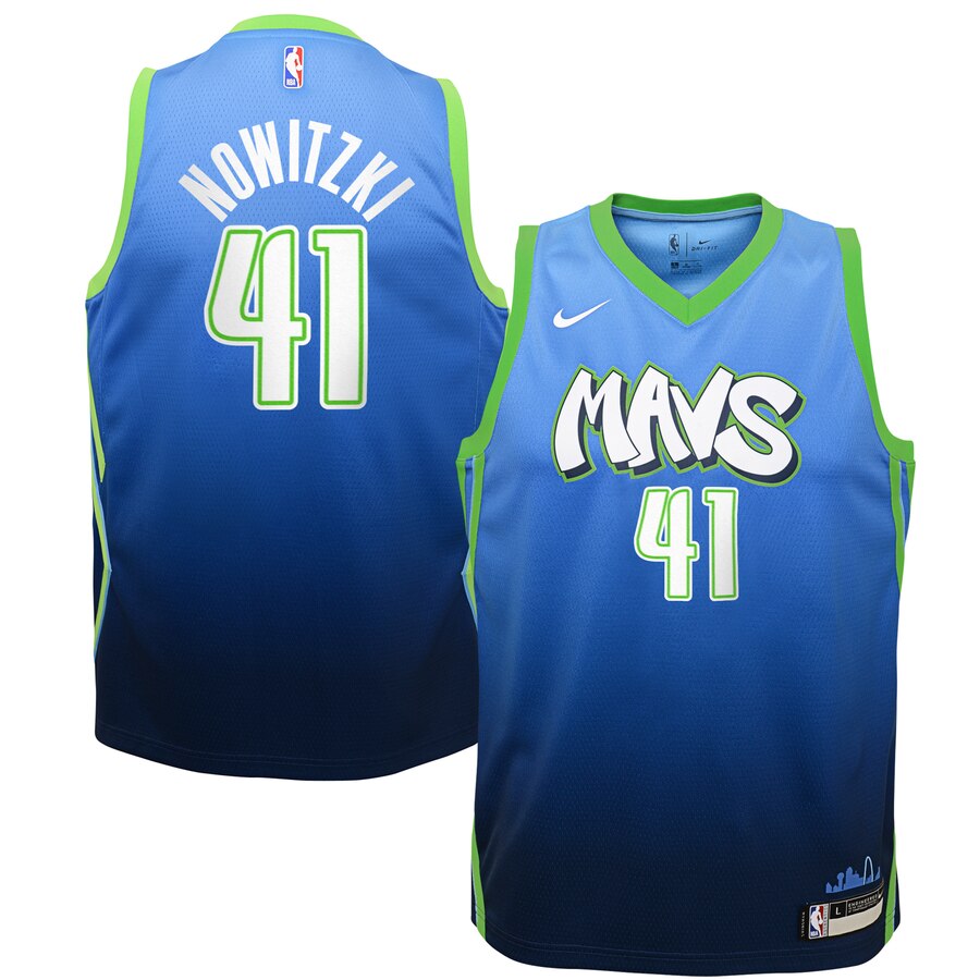 Dirk Nowitzki Dallas Mavericks Youth Swingman Jersey Blue - City Edition