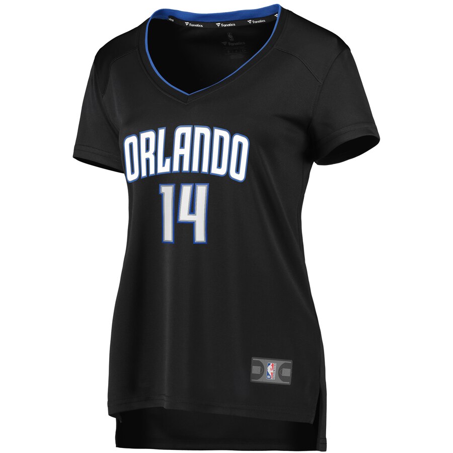 Alternative view of Dj Augustin Orlando Magic Fanatics Branded Women's 2019 Fast Break Replica Player Jersey Black - Icon Edition