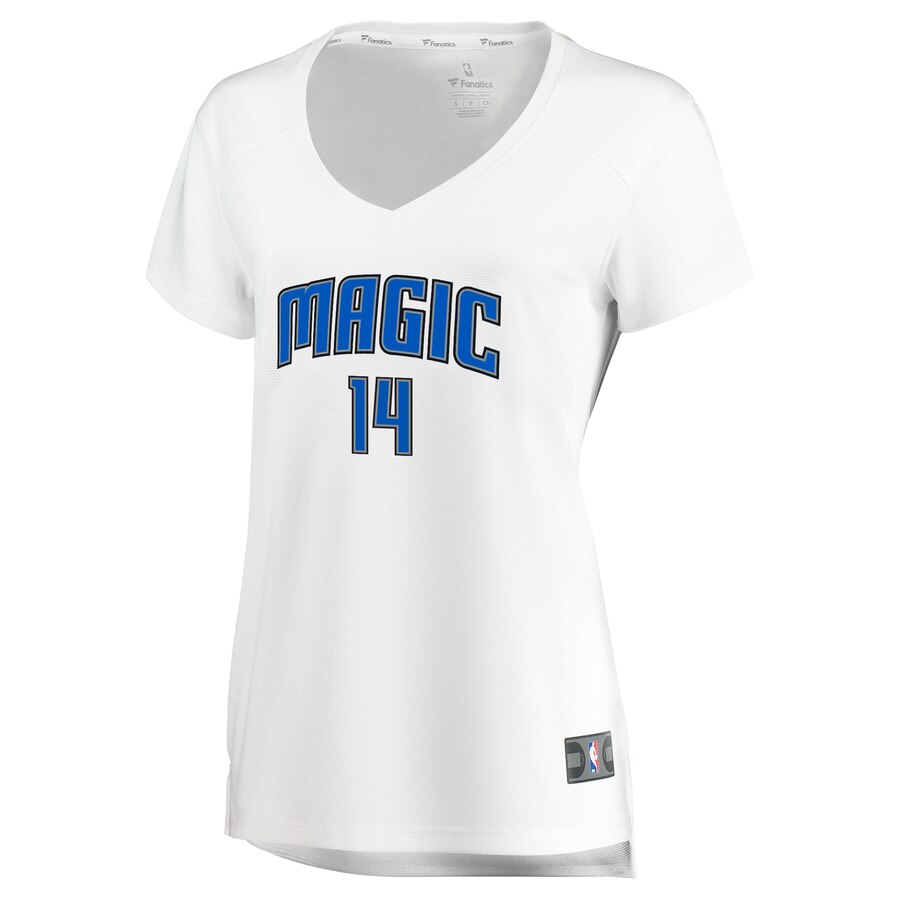 Alternative view of Dj Augustin Orlando Magic Fanatics Branded Women's Fast Break Replica Jersey White - Association Edition