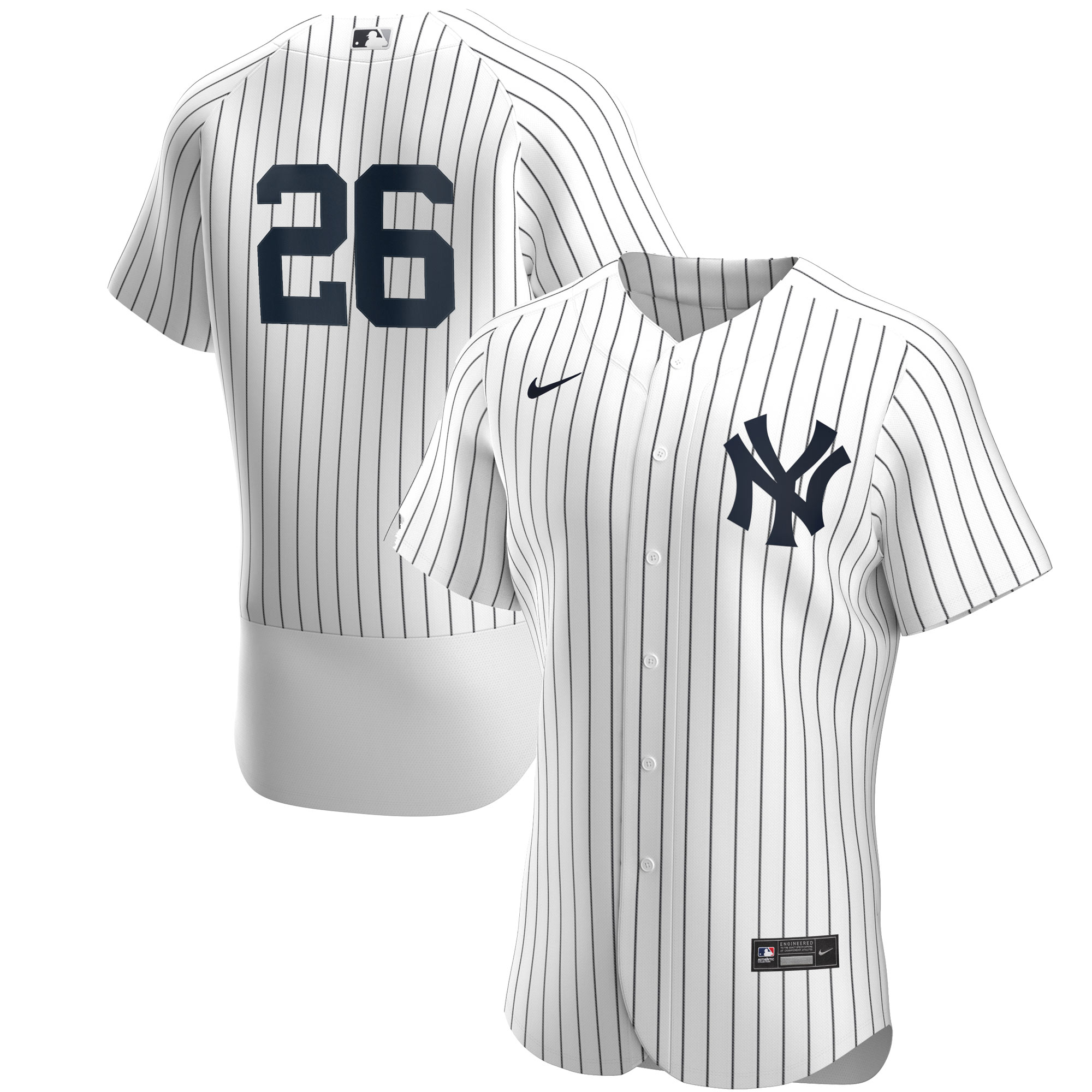 Dj Lemahieu New York Yankees Home Authentic Player Jersey - White/navy