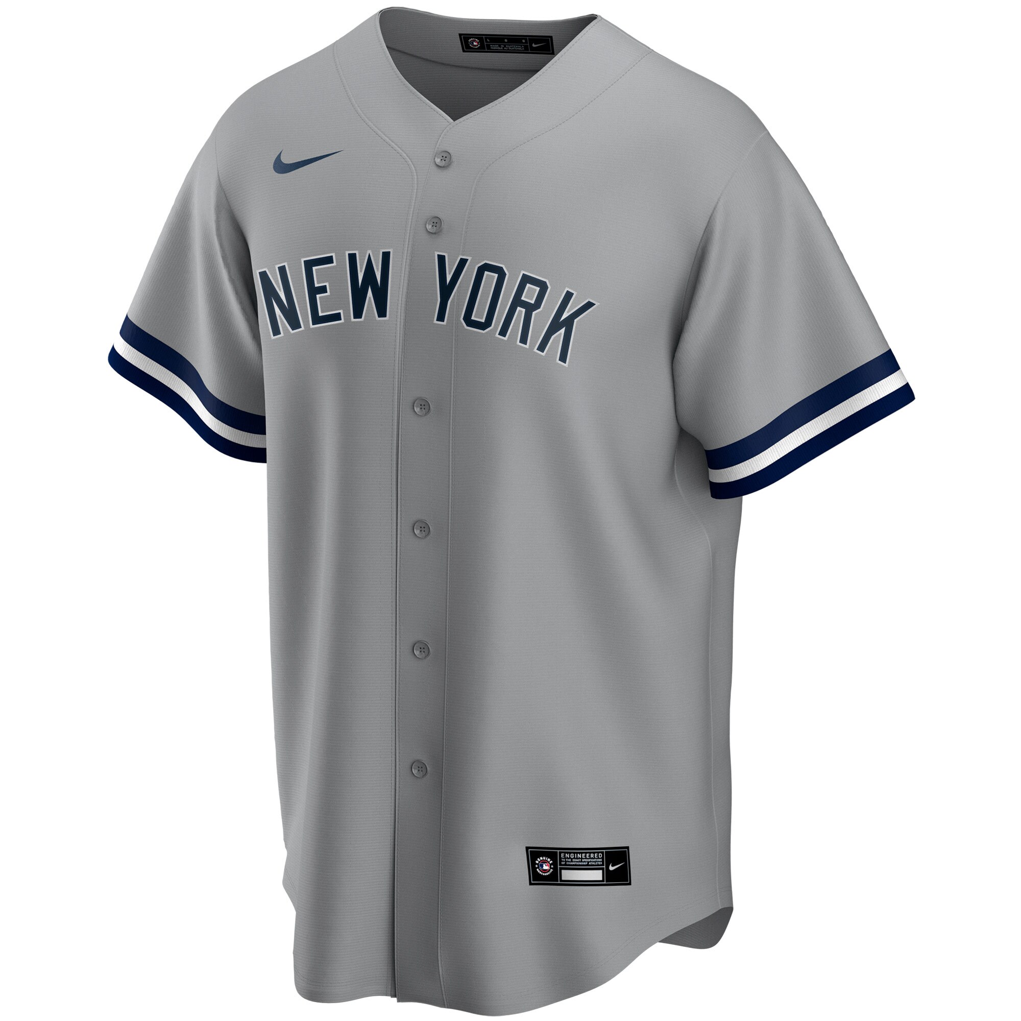 Alternative view of Dj Lemahieu New York Yankees Road Replica Player Jersey – Gray