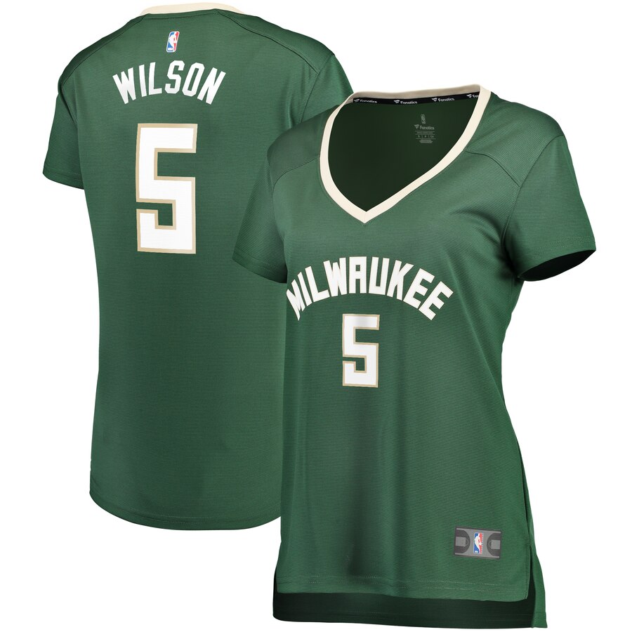 D.j. Wilson Milwaukee Bucks Fanatics Branded Women's Fast Break Replica Player Jersey - Icon Edition - Hunter Green