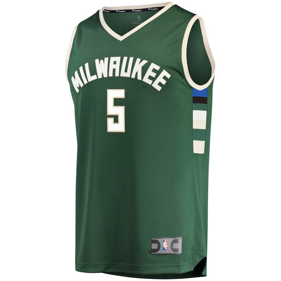 Alternative view of D.j. Wilson Milwaukee Bucks Fanatics Branded Youth Fast Break Player Jersey Green - Icon Edition