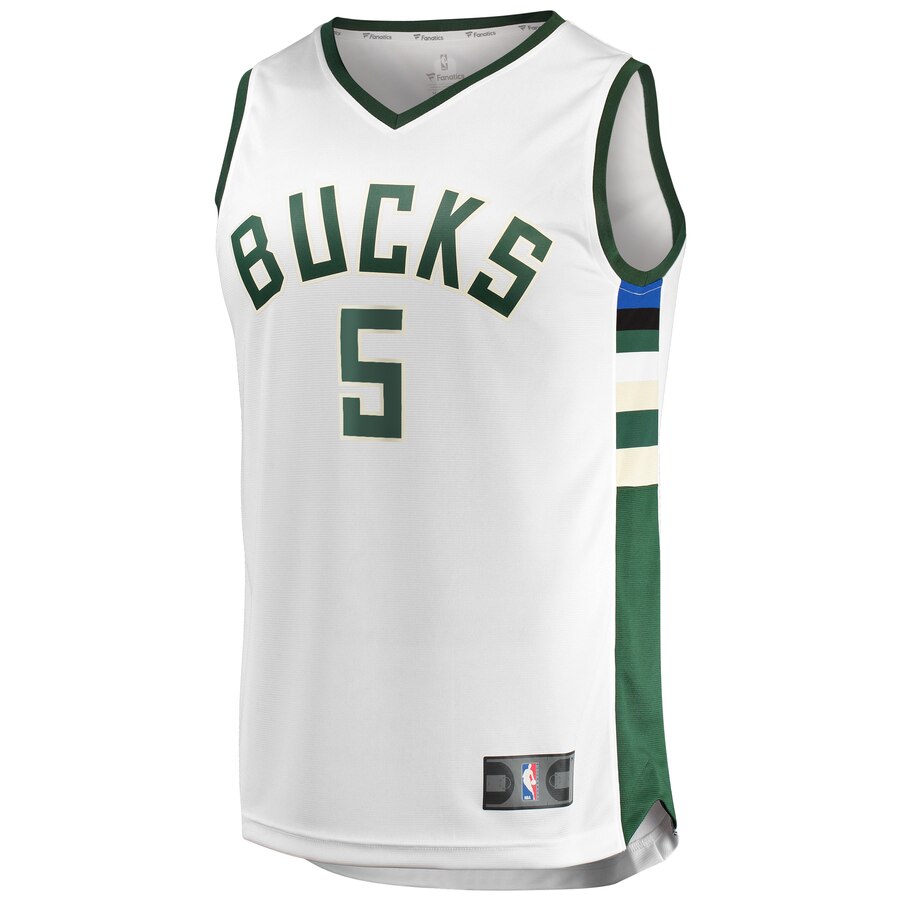 Alternative view of D.j. Wilson Milwaukee Bucks Fanatics Branded Youth Fast Break Replica Player Jersey - Association Edition - White