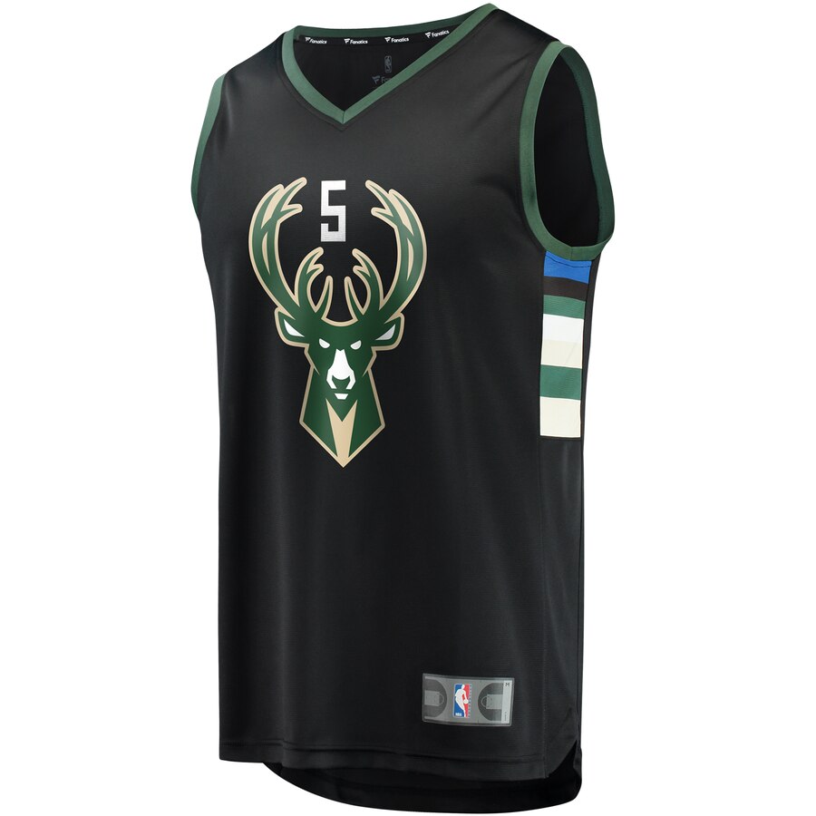 Alternative view of D.j. Wilson Milwaukee Bucks Fanatics Branded Youth Fast Break Replica Player Jersey - Statement Edition - Black