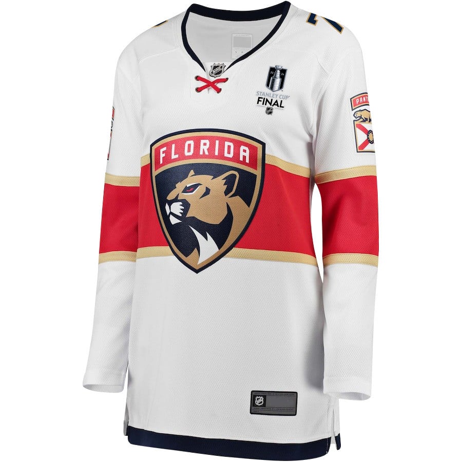 Alternative view of Dmitry Kulikov 7 Florida Panthers 2024 STANLEY CUP Final Women's Away Breakaway Jersey - White - JS613 