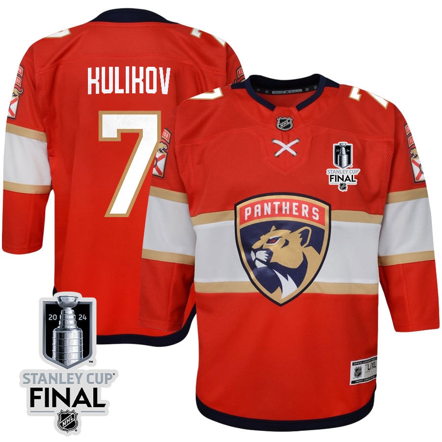Dmitry Kulikov 7 Florida Panthers 2024 STANLEY CUP Final Youth Home Breakaway Jersey - Red - JS312 