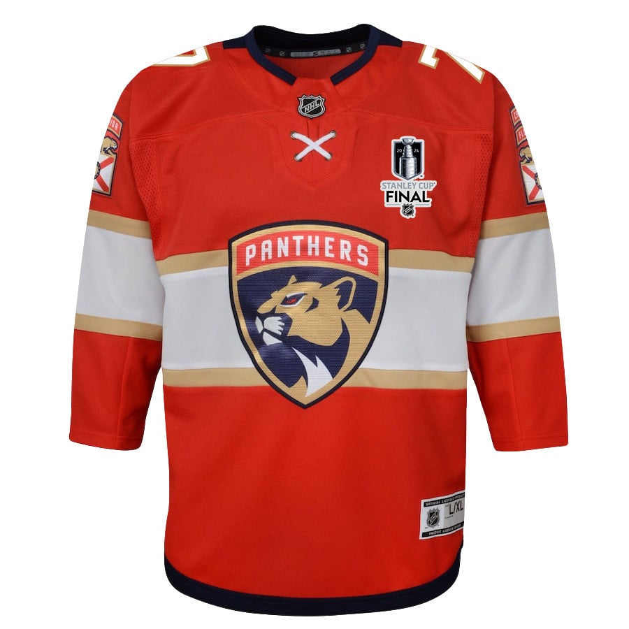 Alternative view of Dmitry Kulikov 7 Florida Panthers 2024 STANLEY CUP Final Youth Home Breakaway Jersey - Red - JS312 