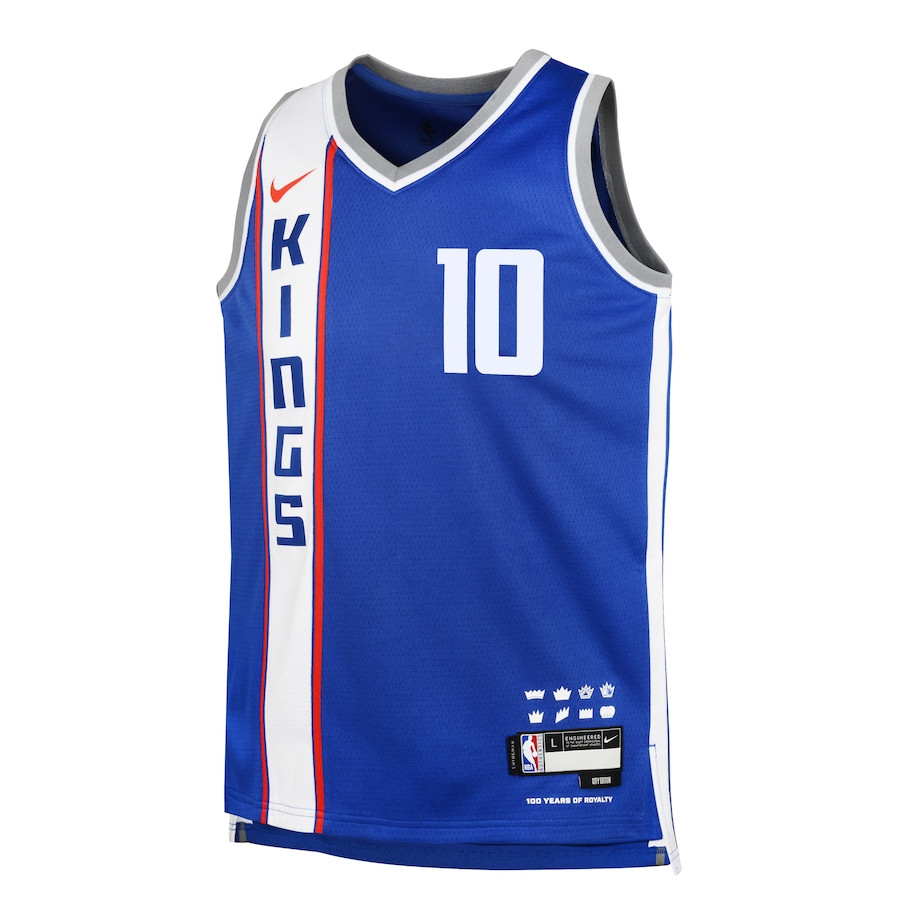 Alternative view of Domantas Sabonis 10 Sacramento Kings 2023/24 City Edition Swingman YOUTH Jersey - Blue - JS850 