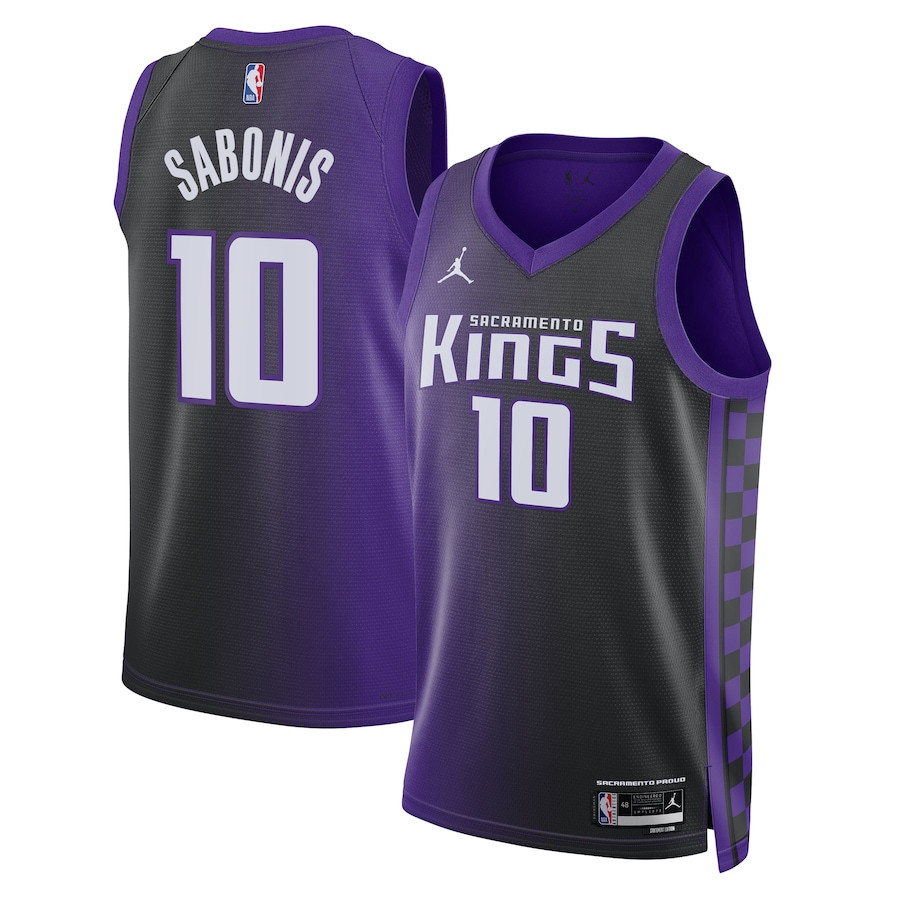 Domantas Sabonis 10 Sacramento Kings Unisex Swingman Jersey - Statement Edition - Purple/Black - JS879 