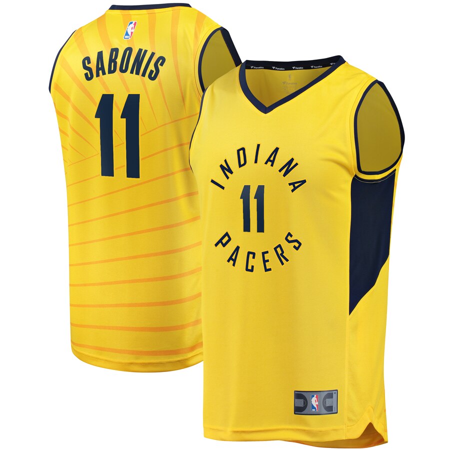 Domantas Sabonis Indiana Pacers Fanatics Branded Fast Break Player Replica Jersey – Statement Edition – Gold