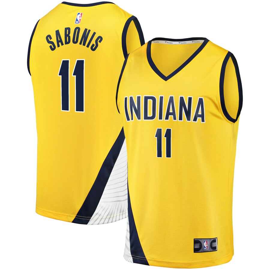 Domantas Sabonis Indiana Pacers Fanatics Branded Fast Break Replica Jersey – Statement Edition – Gold