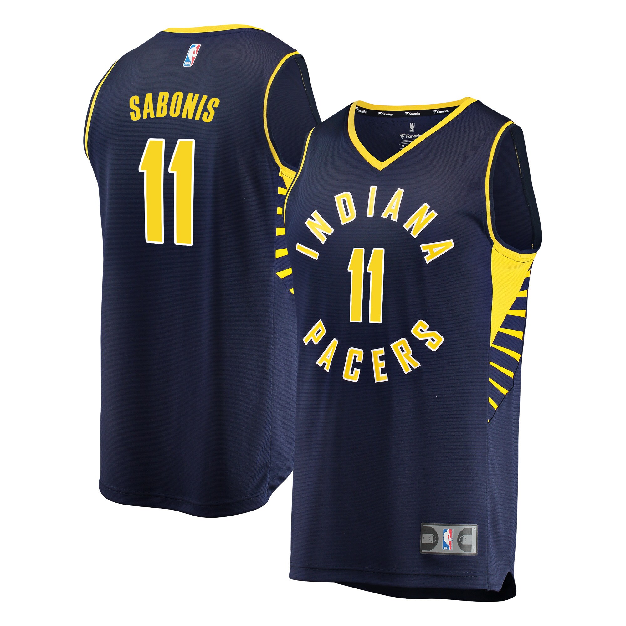 Alternative view of Domantas Sabonis Indiana Pacers Fanatics Branded Fast Break Replica Player Jersey – Icon Edition – Navy