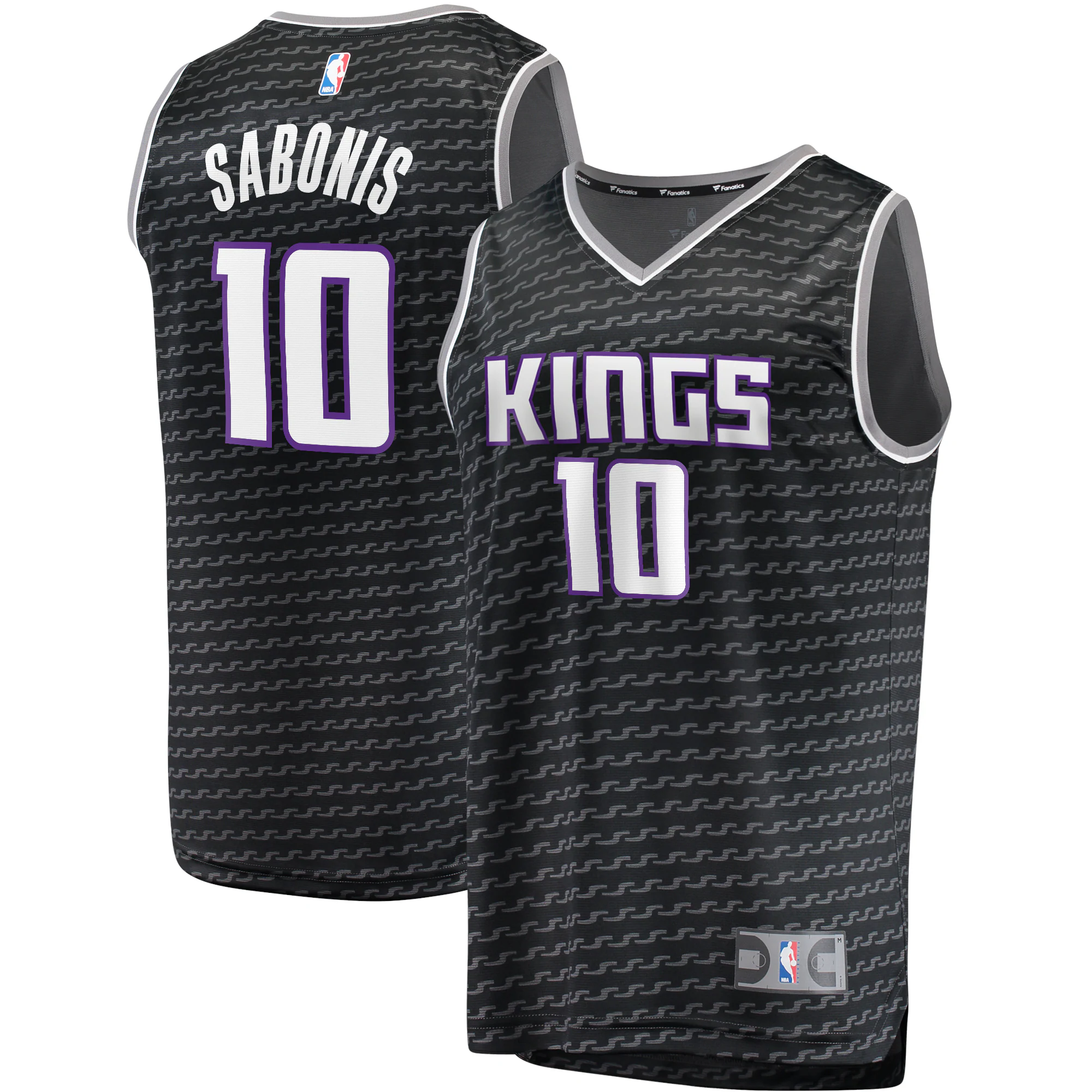 Domantas Sabonis Sacramento Kings Fanatics Branded Fast Break Replica Player Jersey - Statement Edition - Black