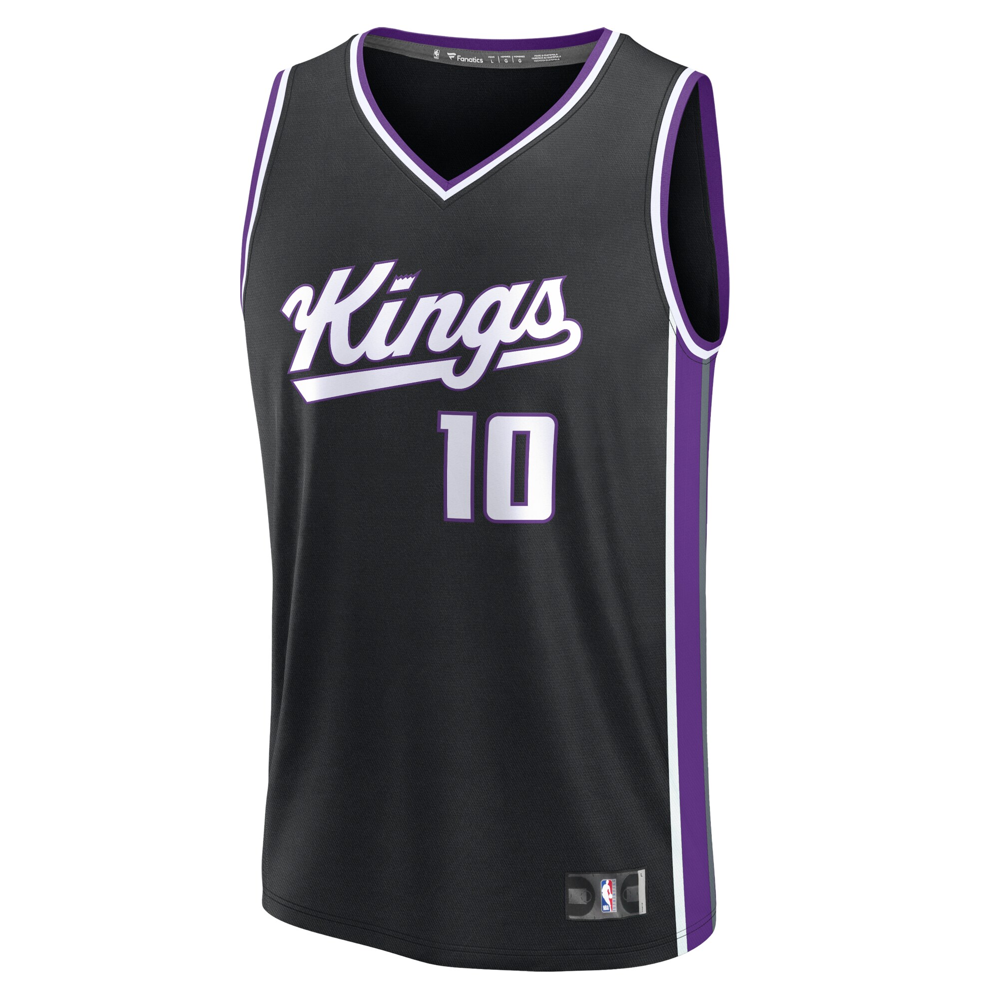 Alternative view of Domantas Sabonis Sacramento Kings Fanatics Fast Break Replica Jersey - Icon Edition - Black