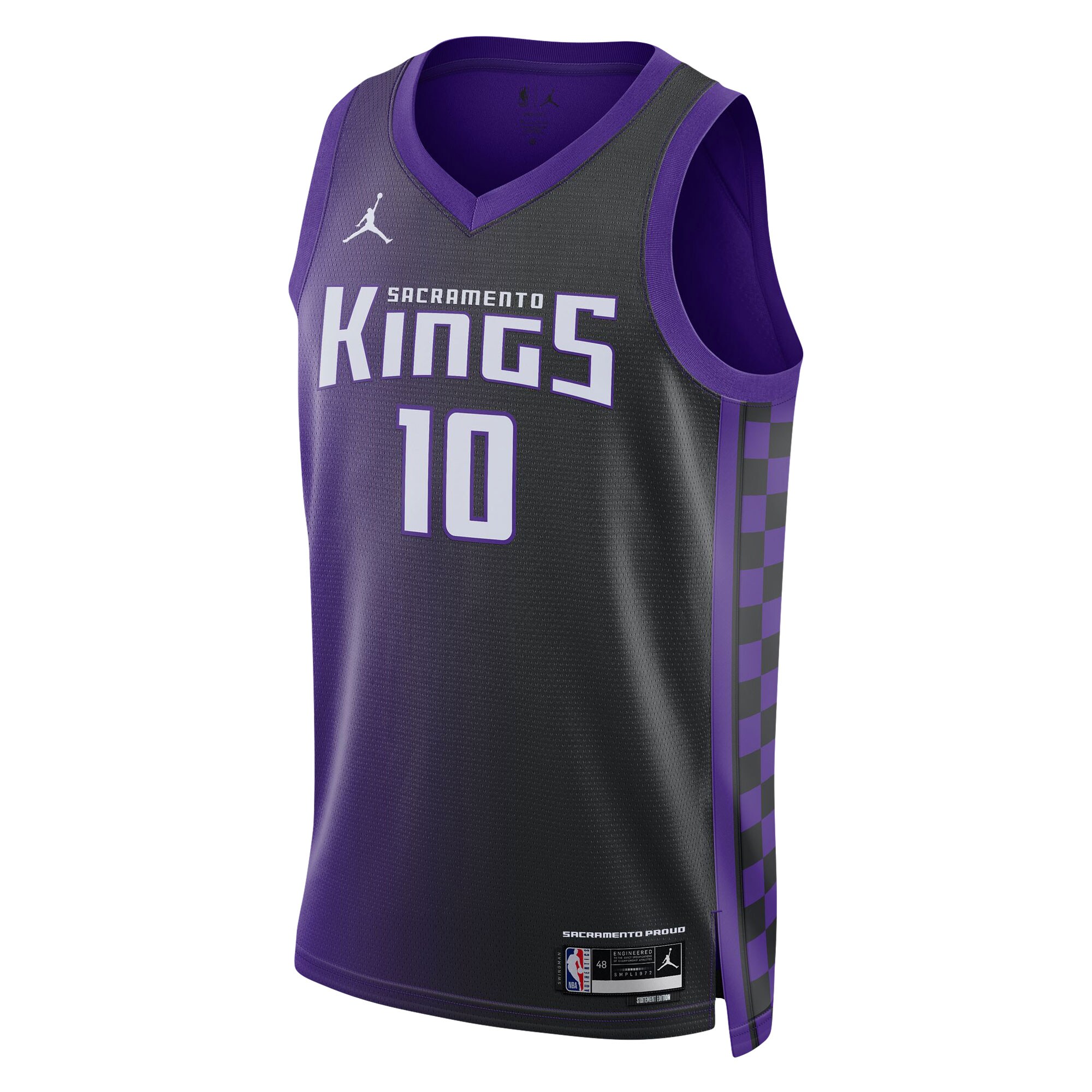 Alternative view of Domantas Sabonis Sacramento Kings Jordan Brand Unisex Swingman Jersey - Statement Edition - Purple