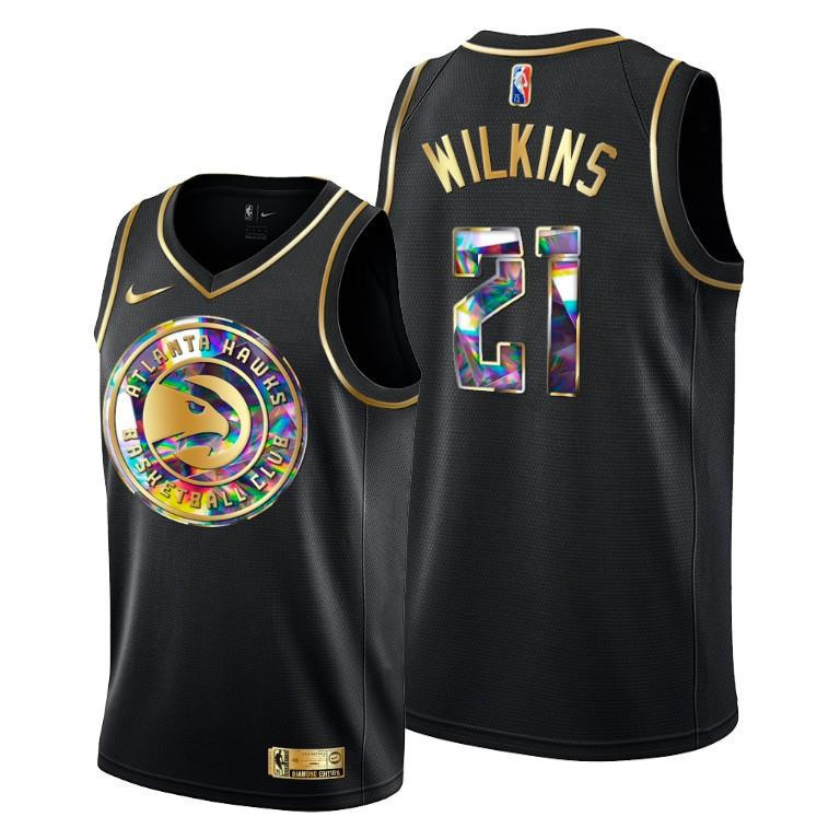 Dominique Wilkins 21 Atlanta Hawks 75th Anniversary Team Black Jersey - Men - JS236 