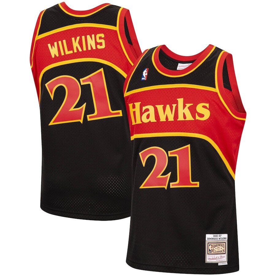 Dominique Wilkins Atlanta Hawks Mitchell & Ness 1986-87 Hardwood Classics Reload Swingman Jersey - Black