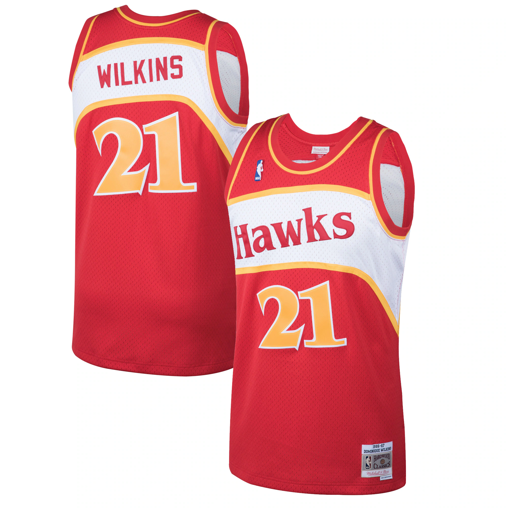 Alternative view of Dominique Wilkins Atlanta Hawks Mitchell & Ness 1986-87 Hardwood Classics Swingman Jersey – Red – Jsfangear Jersey Store