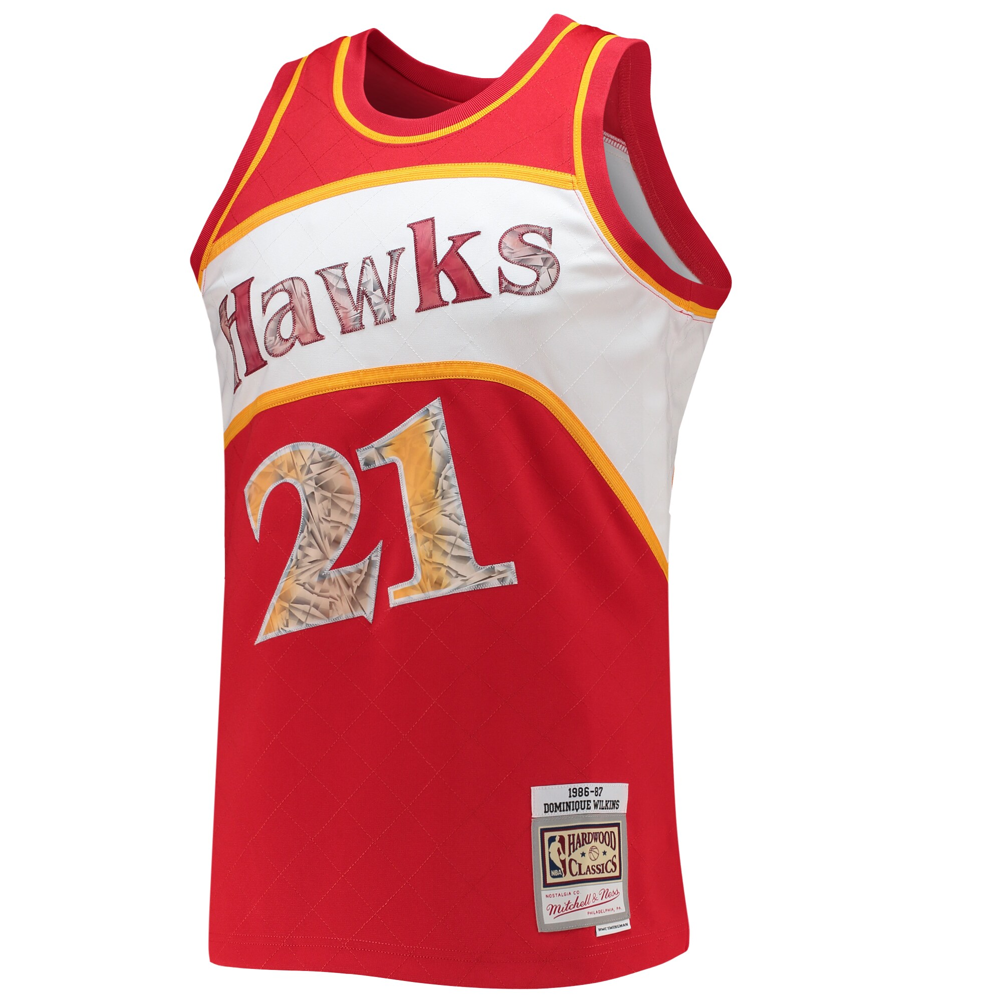 Alternative view of Dominique Wilkins Atlanta Hawks Mitchell & Ness 1986/87 Hardwood Classics Nba 75th Anniversary Diamond Swingman Jersey - Red