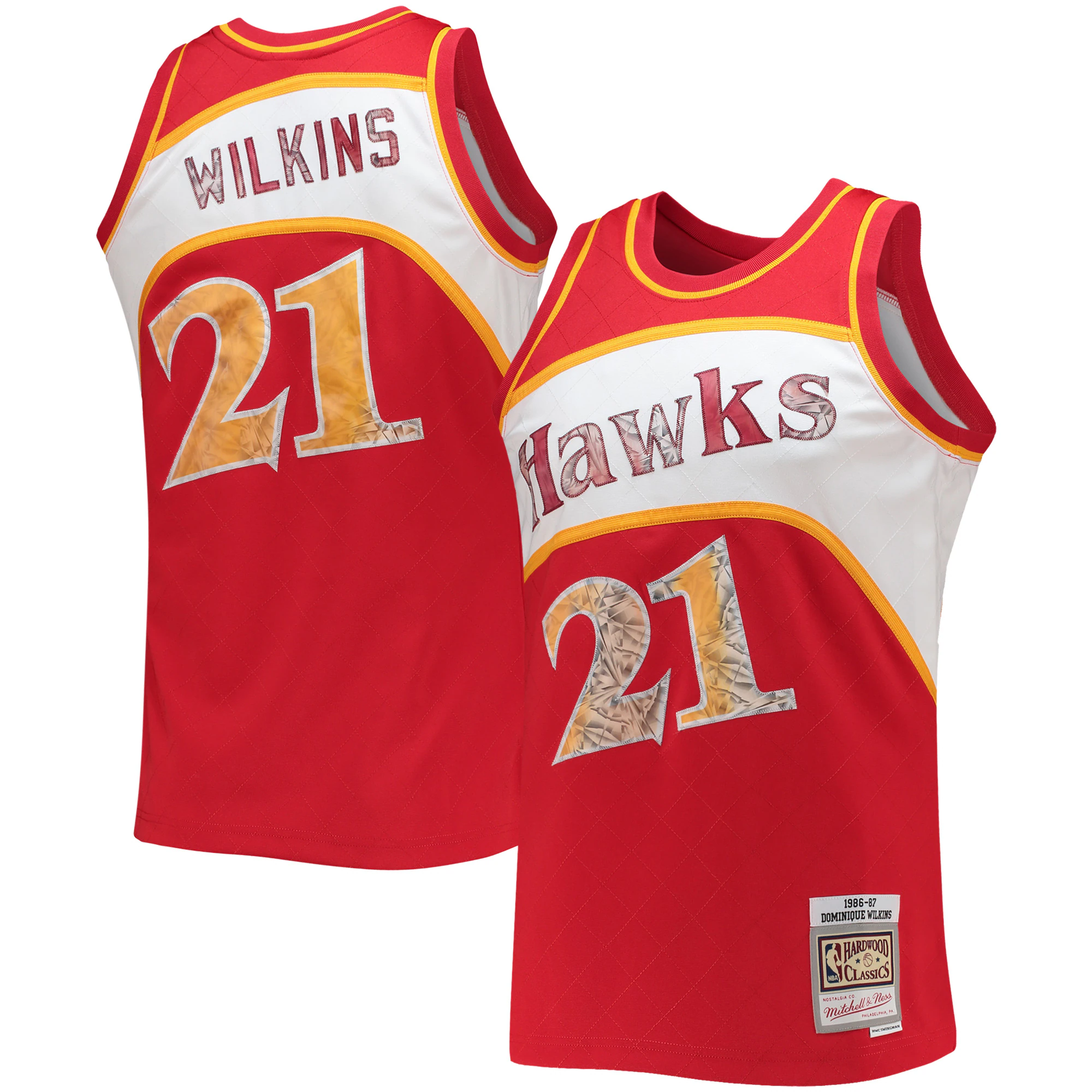Alternative view of Dominique Wilkins Atlanta Hawks Mitchell & Ness 1996-97 Hardwood Classics Nba 75th Anniversary Diamond Swingman Jersey - Red