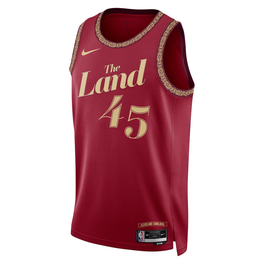 Alternative view of Donovan Mitchell 45 Cleveland Cavaliers 2023/24 City Edition Swingman Jersey - Wine - JS838