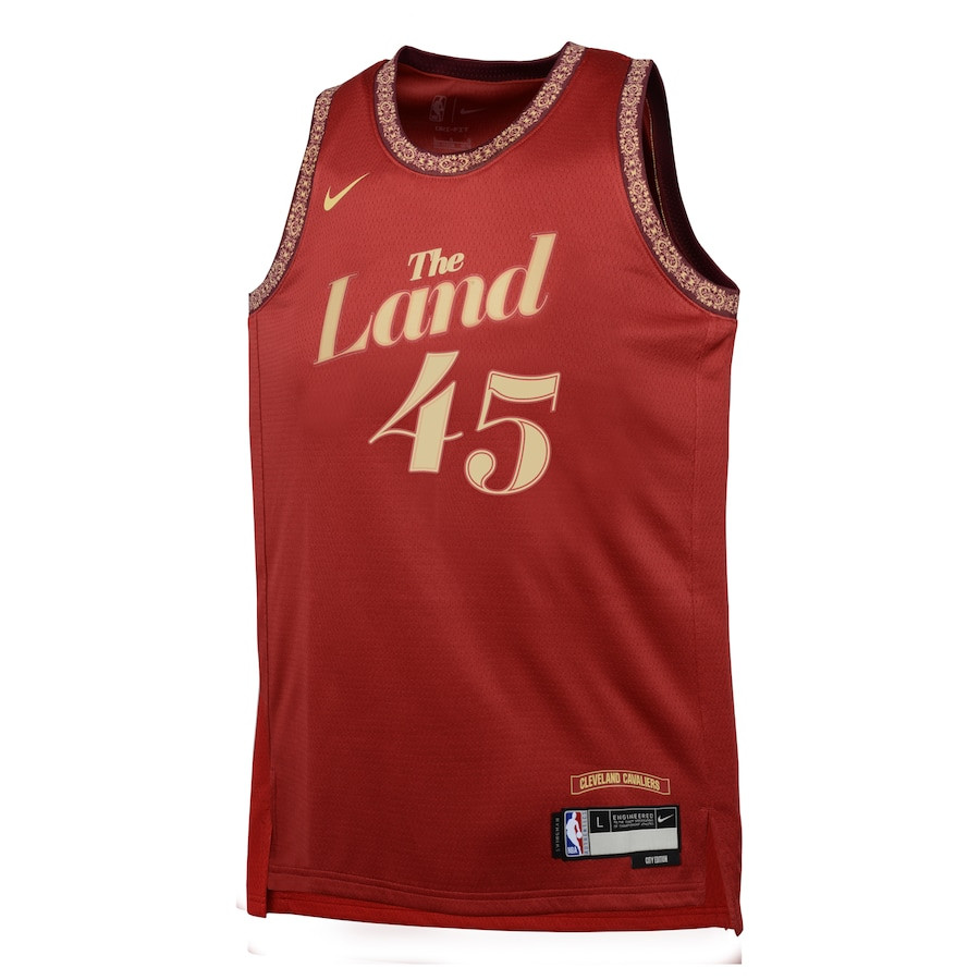 Alternative view of Donovan Mitchell 45 Cleveland Cavaliers 2023/24 City Edition Swingman YOUTH Jersey - Wine - JS535