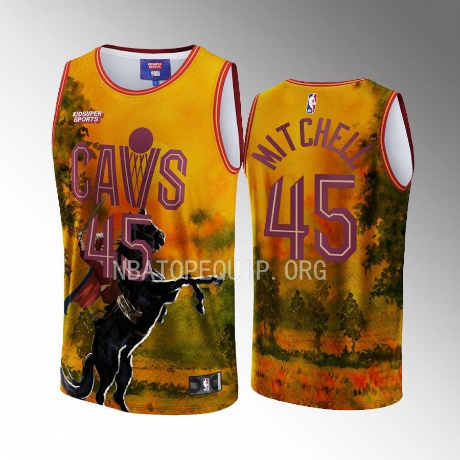 Donovan Mitchell 45 Cleveland Cavaliers NBA & KidSuper Studios Unisex Hometown Jersey - JS578