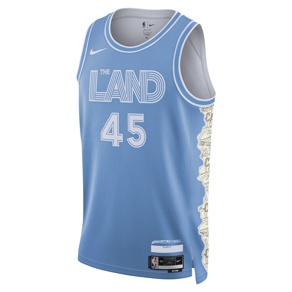 Alternative view of Donovan Mitchell 45 Cleveland Cavaliers Unisex 2024/25 Swingman Player Jersey - City Edition - Light Blue - JS845