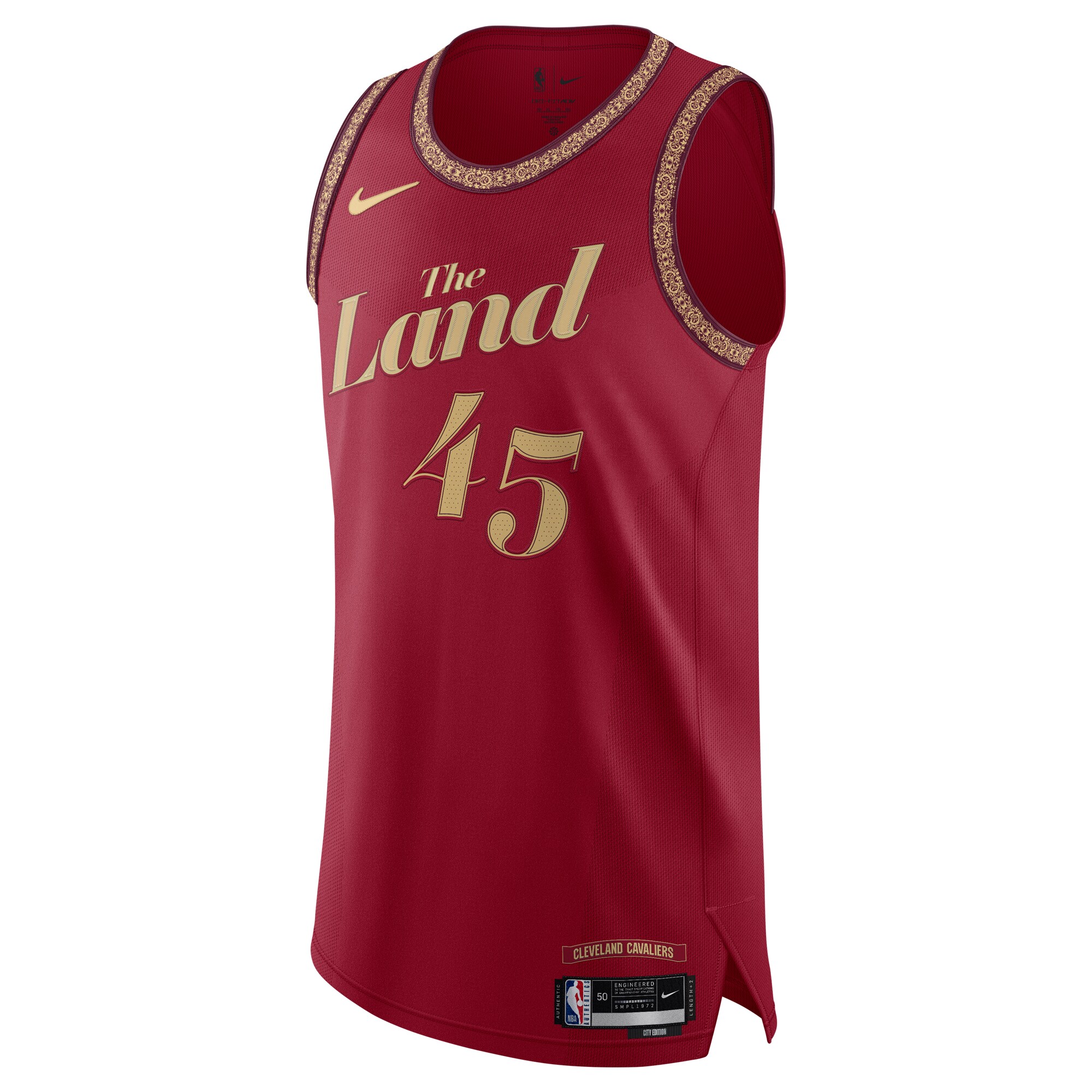 Alternative view of Donovan Mitchell Cleveland Cavaliers Authentic Jersey - City Edition - Wine